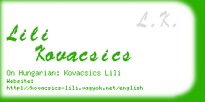 lili kovacsics business card